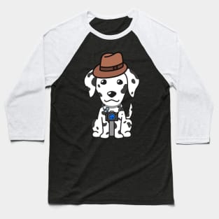 Funny dalmatian is holding a camera Baseball T-Shirt